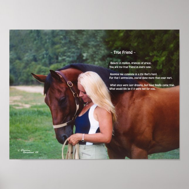 Horse Friend Poem Poetry Print (Front)
