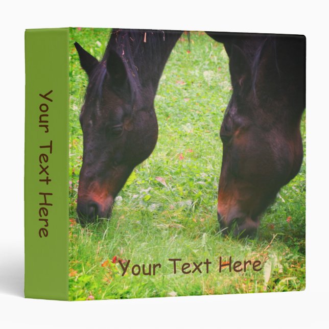 Horse Friends Grazing Animal Personalized 3 Ring Binder (Front/Spine)