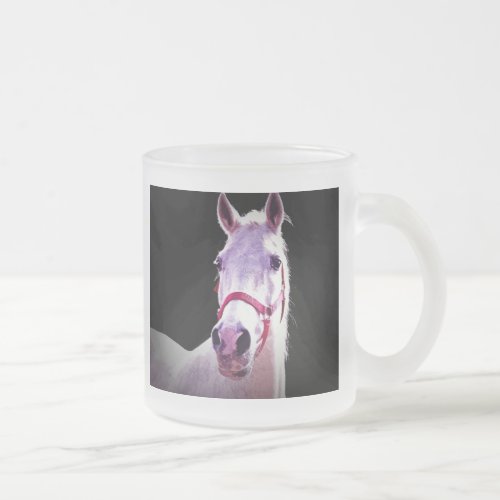 Horse Frosted Glass Coffee Mug