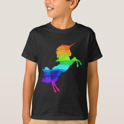 Horse Funny Colorful Rainbow Unicorn Shirt Horse U