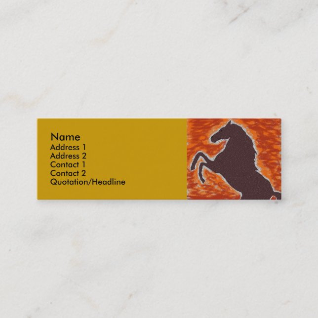 Horse Fury Mini Business Card (Front)