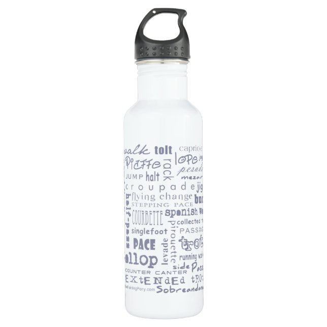 Horse Gaits Water Bottle (Front)