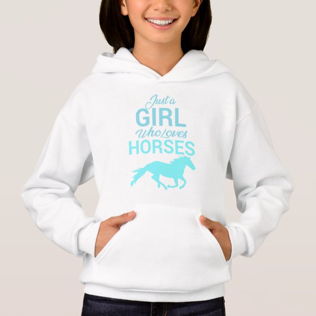Horse Gallop A Girl Who Loves Horses   Hoodie (Front)