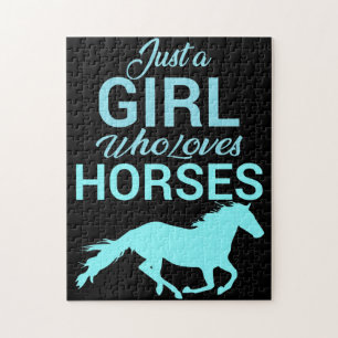 Horse Gallop A Girl Who Loves Horses Jigsaw Puzzle