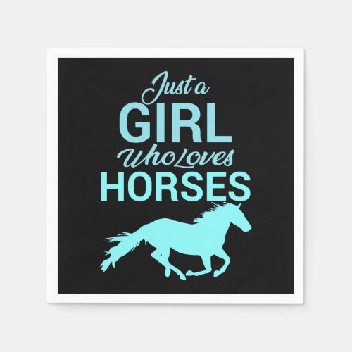 Horse Gallop A Girl Who Loves Horses   Napkins