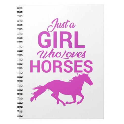 Horse Gallop A Girl Who Loves Horses  Notebook