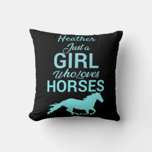 Horse Gallop A Girl Who Loves Horses Personalized  Throw Pillow