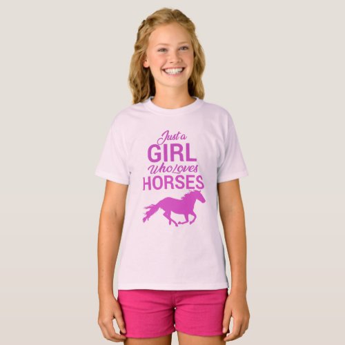 Horse Gallop A Girl Who Loves Horses  T_Shirt