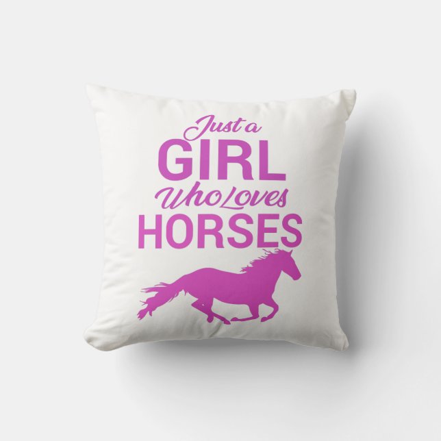 Horse Gallop A Girl Who Loves Horses     Throw Pillow (Front)