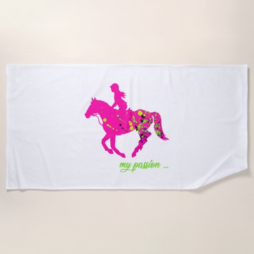 horse gallop my passion beach towel