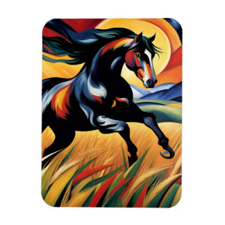 Horse Galloping in a Wheat Field Magnet