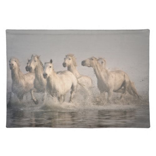 Horse Galloping in the Mediterranean Water Cloth Placemat