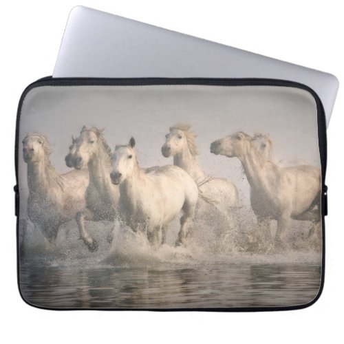 Horse Galloping in the Mediterranean Water Laptop Sleeve