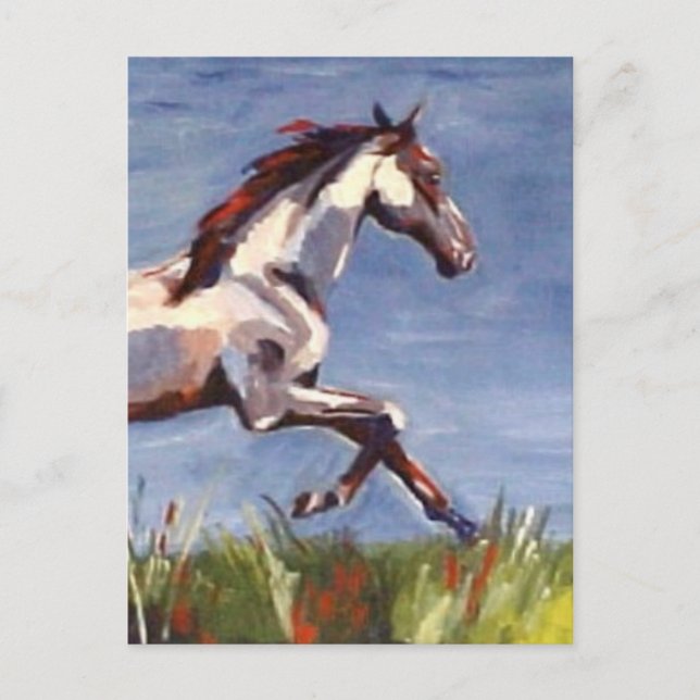 Horse Galloping Oil Painting Postcard (Front)