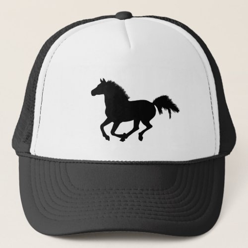 Horse galloping silhouette hat gift idea trucker hat