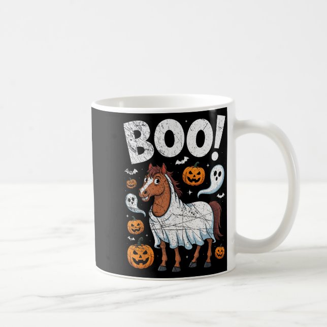 Horse Ghost Costume Funny Equestrian Horses Lover  Coffee Mug (Right)