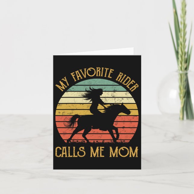 Horse Gifts From Son Daughter My Favorite Rider Ca Card (Front)