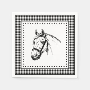 Horse Gingham Napkins