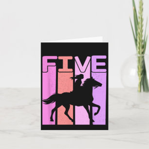 Horse Girl 5th Birthday Horseback Riding 5 Year Ol Card