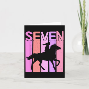 Horse Girl 7th Birthday Horseback Riding 7 Year Ol Card