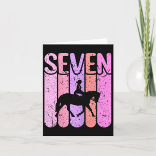 Horse Girl 7th Birthday Horseback Riding  Card
