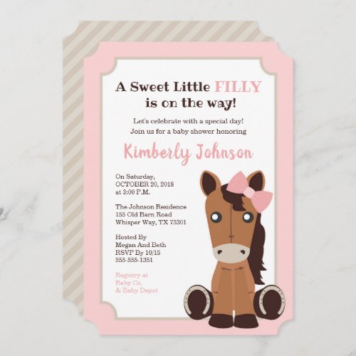 Horse Girl Baby Shower Invitation