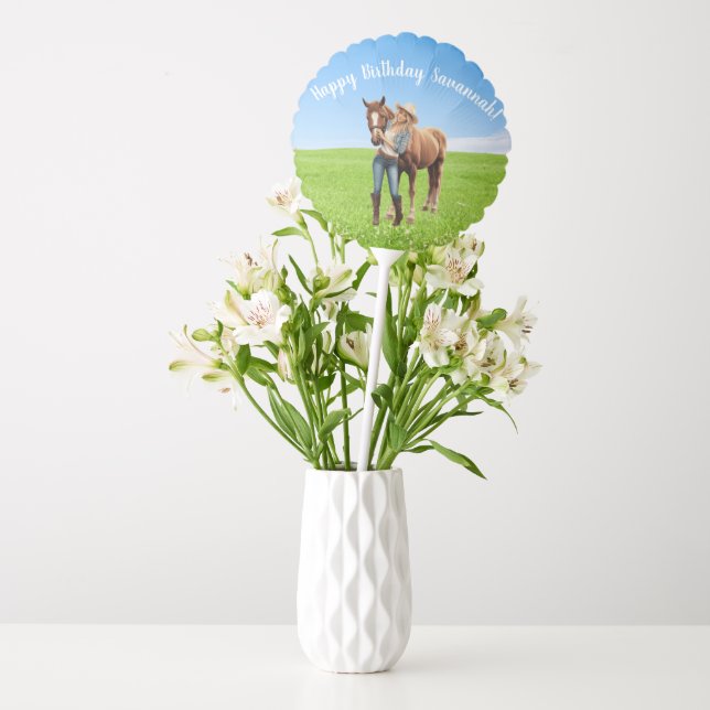 Horse Girl Birthday Celebration Special Message  Balloon (Vase)