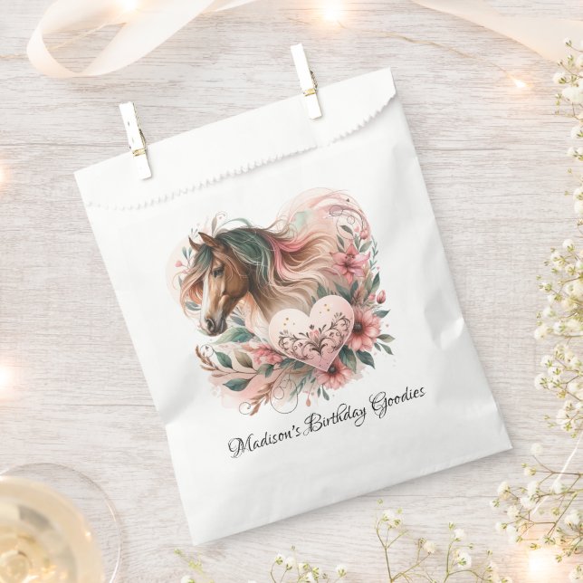 Horse Girl Birthday  Favor Bag (Clipped)
