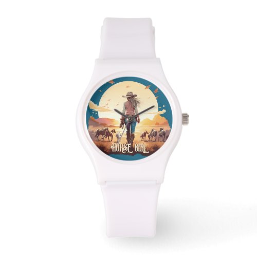 Horse girl Cowgirl horse lover desert sunset Watch