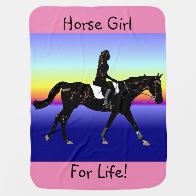 Horse Girl For Life Swaddle Blanket (Front)