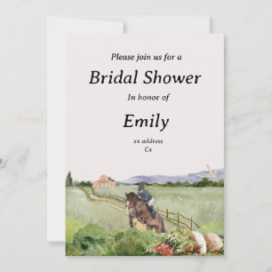 Horse girl fox hunting bridal shower invitation