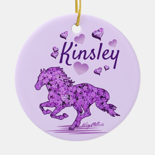 Horse Girl, Horse Ceramic Ornament (Front)