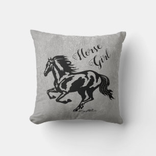 Horse Girl, Horse Throw Pillow