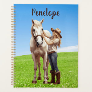 Horse Girl Horseback Riding Meadow Personalized Planner