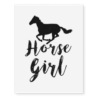 Horse Girl Horses Riding Temporary Tattoos