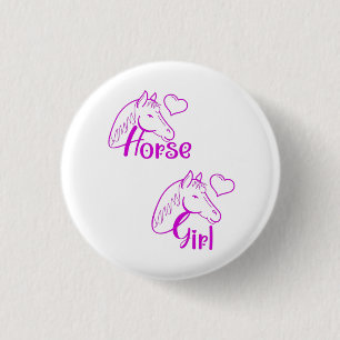 Horse Girl in Purple with Horse Head Font Button