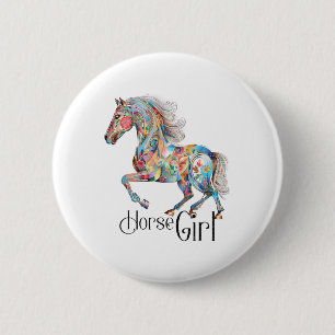 Horse Girl - Just A Girl Who Loves Horses1 Button