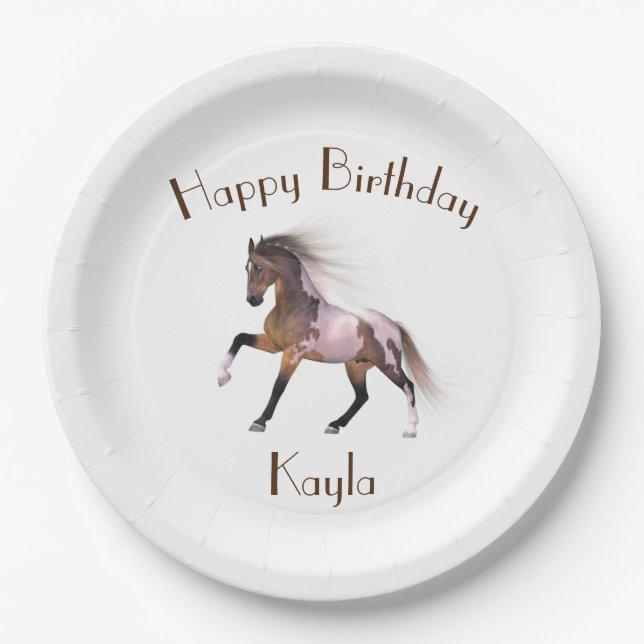 Horse Girl Paper Plates (Front)