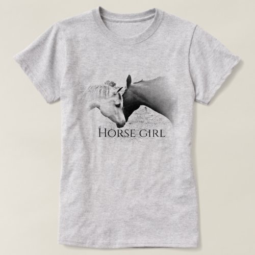 Horse Girl _ Personalize _ Black and White T_Shirt