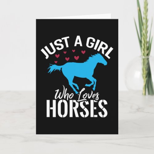 Horse Girl Riding Love Horses Lover Gift Idea Card