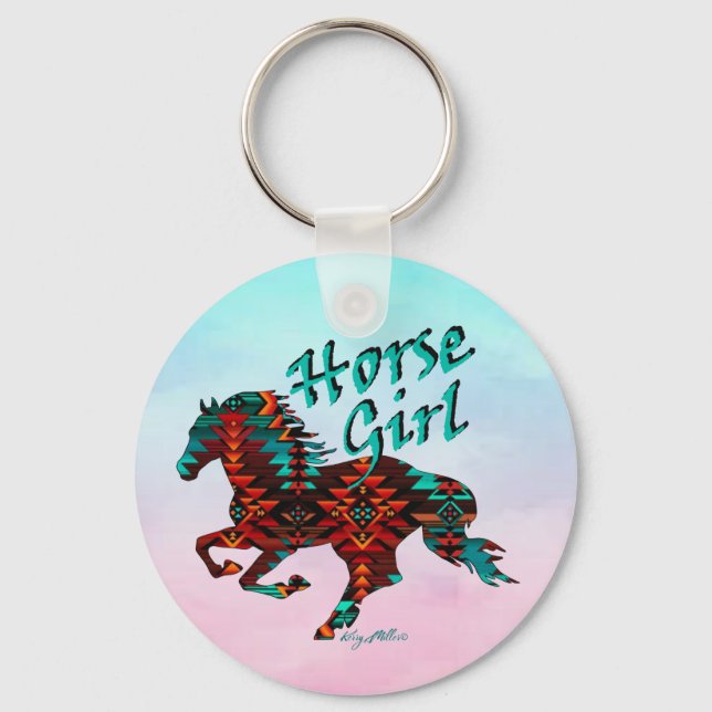 Horse Girl, Southwest Horse Keychain (Front)