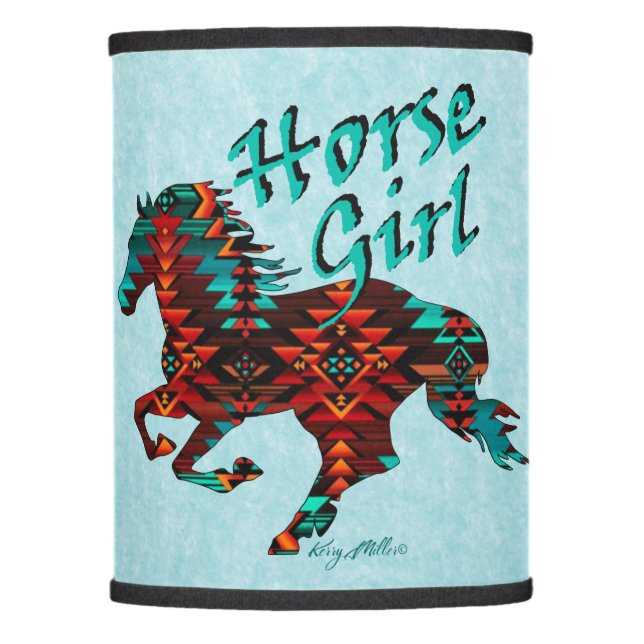 Horse Girl, Southwest Horse Lamp Shade (Front)
