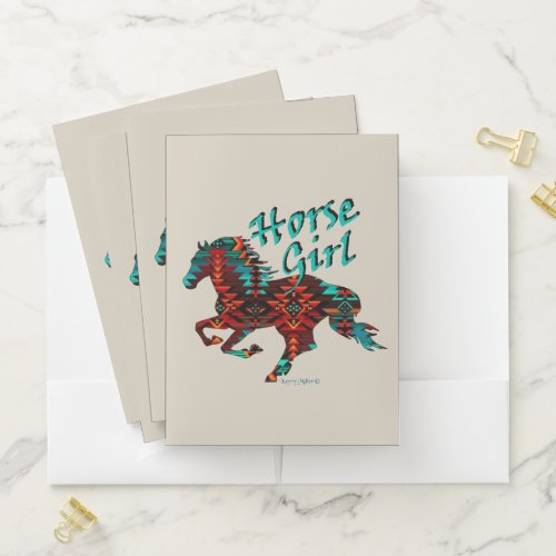 Horse Girl Southwest Horse Pocket Folder