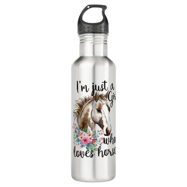 Horse Girl Stainless Steel Water Bottle (Front)