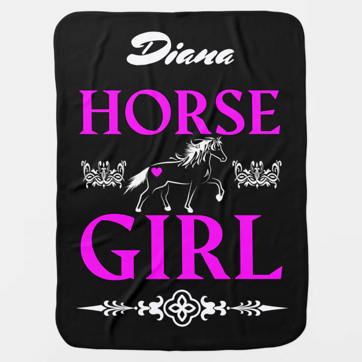 Horse Girl with Name Baby Blanket | Zazzle Horse Girl with Name Baby Blanket | Zazzle