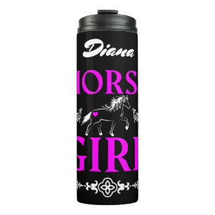 Horse Girl with Name  Thermal Tumbler