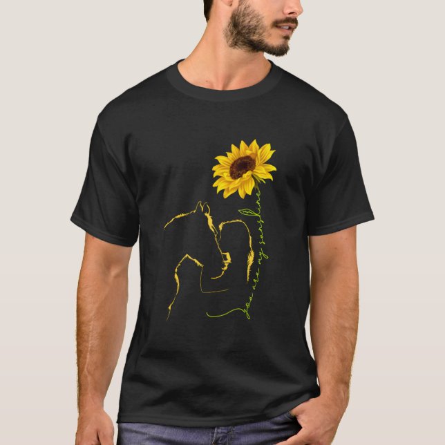 Horse Girl- You Are My Sunshine-Sunflower T-Shirt (Front)