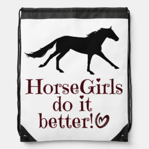 Horse Girls Drawstring Bag