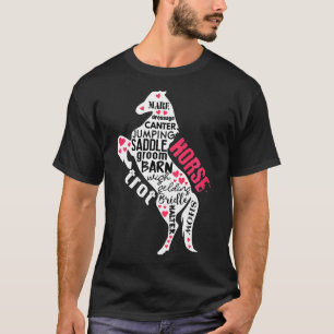 Horse Girls Equestrian Kids Clothing T-Shirt