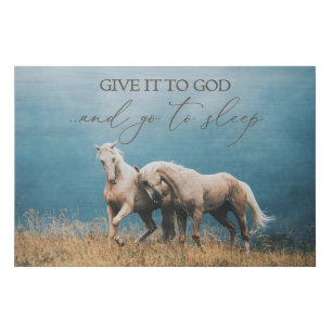 Horse Give It To God Motivational Faux Canvas Print